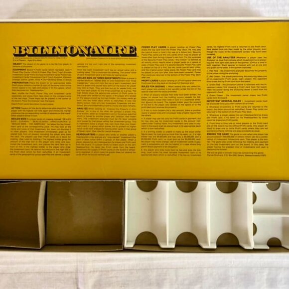 Vintage 1973 Billionaire Board Game Of Global Enterprise W/ Original Box - Picture 13 of 13